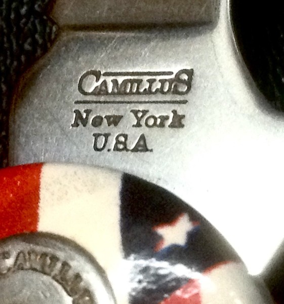 The Main Blade Front Tang Stamp.<br />CAMILLUS 903F-&quot;Ol' Glory&quot; Series<br />Pocket Knife #30.