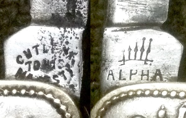 Left - The Secondary Blade Front Tang Stamp.<br />Right - The Secondary Blade Back Tang Stamp.