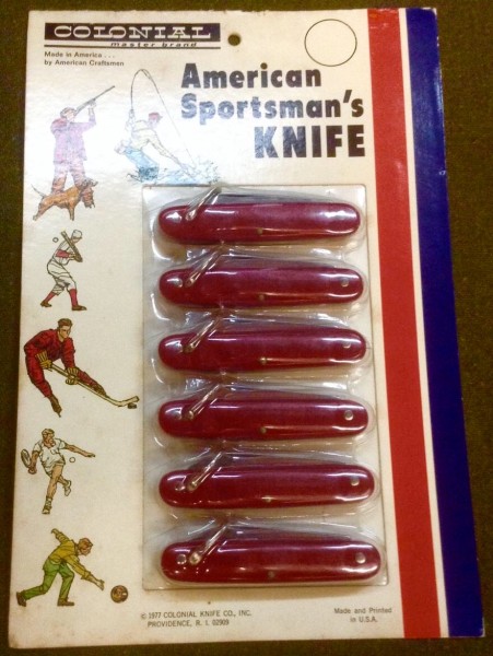 The Display Card With The Six Pocket Knives.