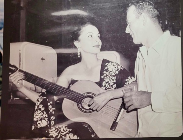 With wife, Pilar
