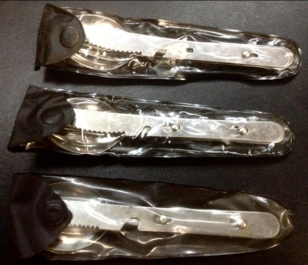The Three Sets In Their Storage Bags.