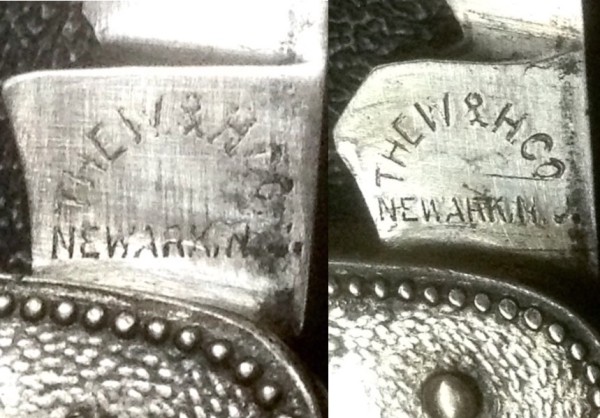Left - The Main Blade Front Tang Stamp.<br />Right - The Secondary Blade Front Tang Stamp.