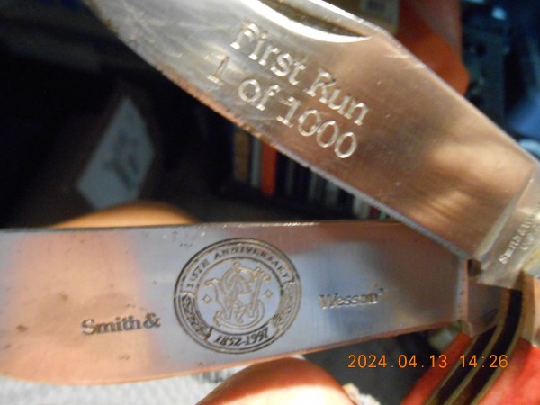 Stamps on the mark side of both blades