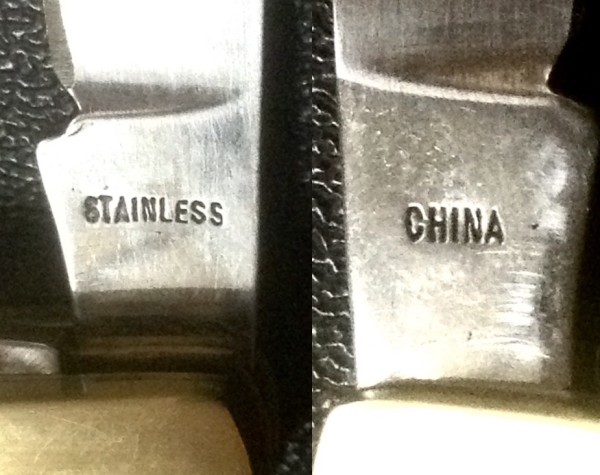 Picture #10.<br />See Description Pocket Knife #2.<br />Left - The Main Blade Front Tang Stamp.<br />Right - The Main Blade Back Tang Stamp.