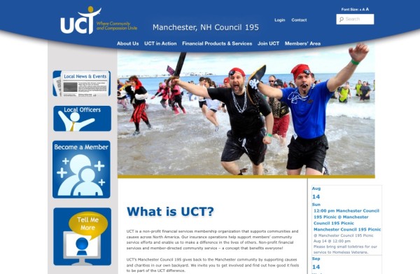 The Modern Website Homepage Of U.C.T., Manchester Council Nᴏ̲ 195.
