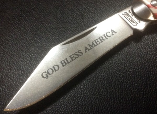 The Main Blade Etch.<br />CAMILLUS SB100F-&quot;Ol' Glory&quot; Series<br />Pocket Knife #39.