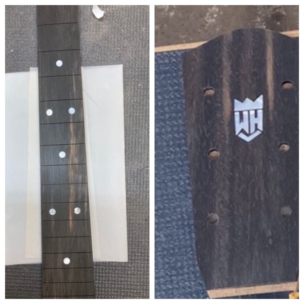 Ebony neck and headstock overlay (inlay by Josh Moss