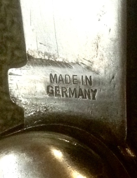 The Main Blade Front Tang Stamp.