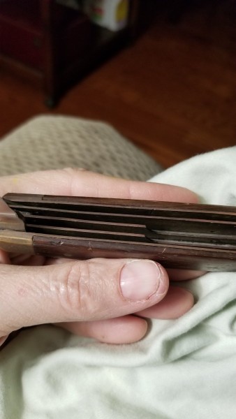 Knife open, side view