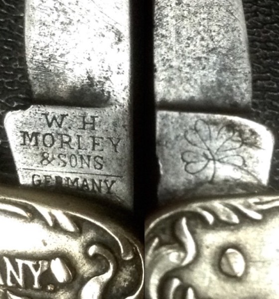 Left - The Main Blade Front Tang Stamp.<br />Right - The Main Blade Back Tang Stamp.