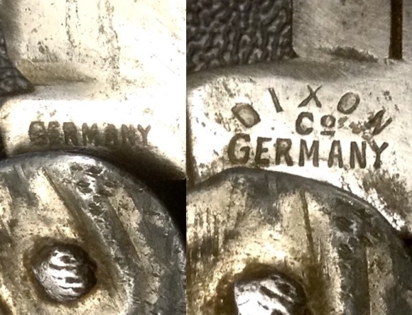 Left - The Main Blade Front Tang Stamp.<br />Right - The Secondary Blade Front Tang Stamp.
