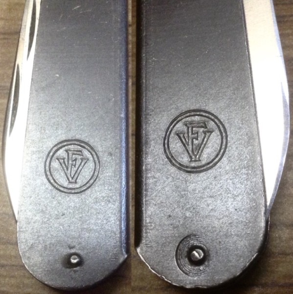 Left - The Stamp On The Main Handle Side.<br />Right - The Stamp On The Other Handle Side.