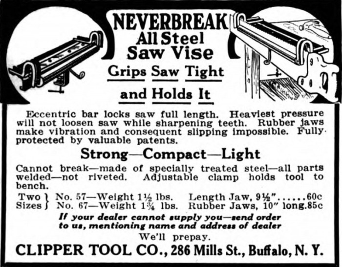 Clipper Tool Co ad from 1916