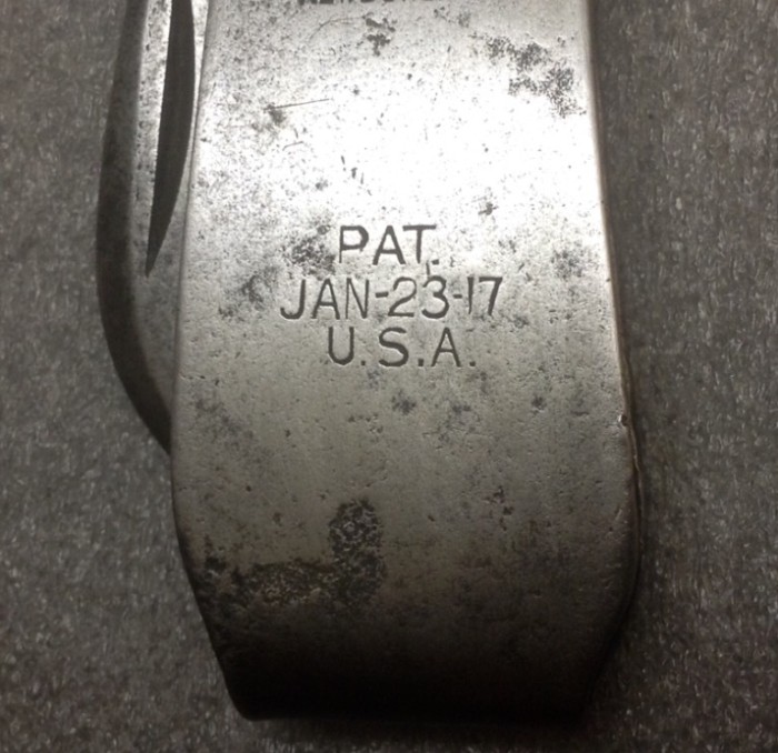 The Patent Date Handle Stamp.