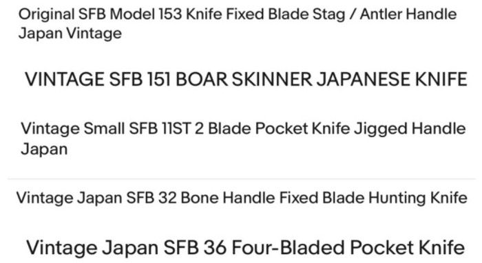 Japan &quot;SFB&quot; Knife Ads.