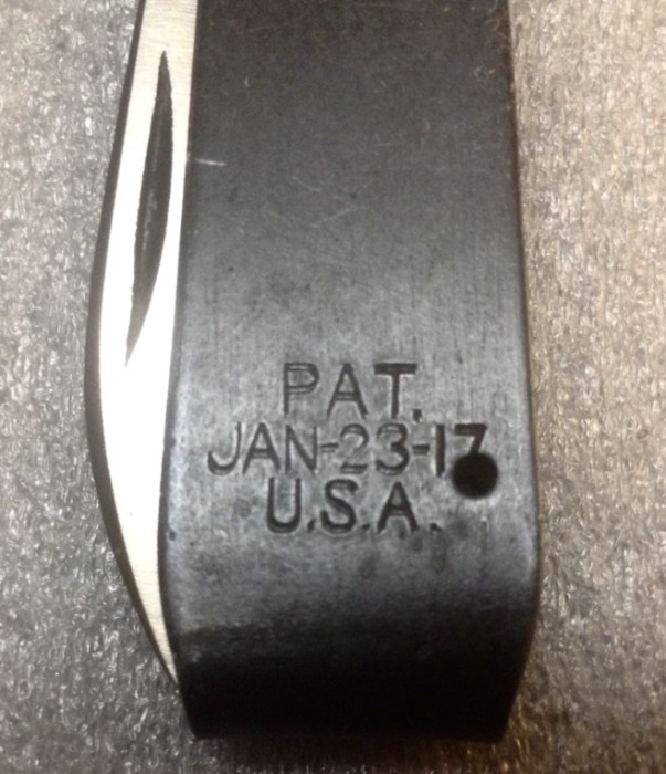 The Patent Date Handle Stamp.