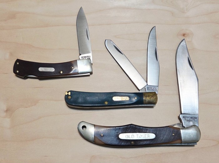 Some nice Schades that look like they've probably been used. The Schrade Walden has been used but is in really nice cond.