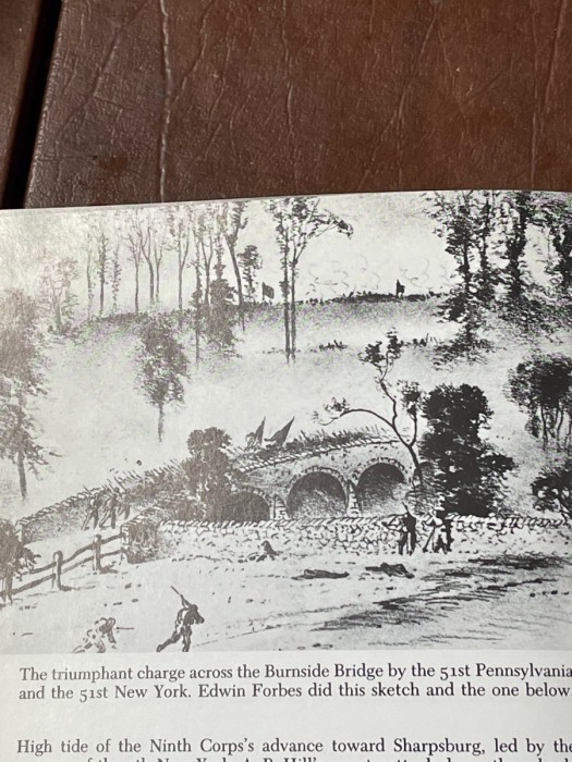 Rohrbach's (Burnside"s) bridge, all afternoon. A couple hundred Georgians and South Carolinians held off the 4 divisions of Burnside's 9th Corp.