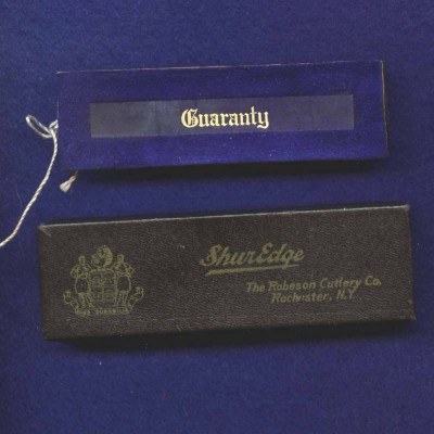 This is the box and guaranty for the knife above.