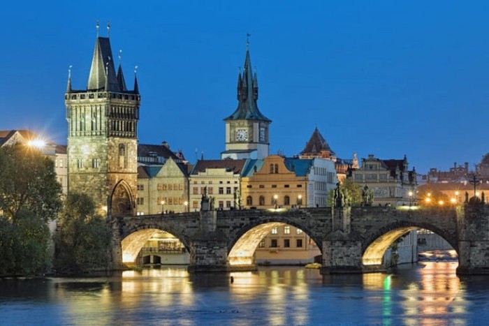 Charles Bridge over Vlatava River