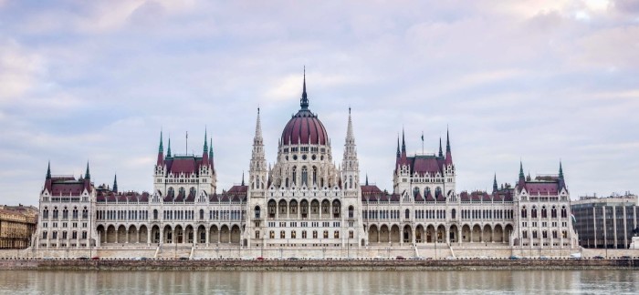 Hungarian Parliament Building on Danube River