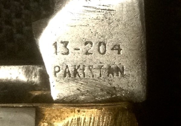 The Main Blade Front Tang Stamp.
