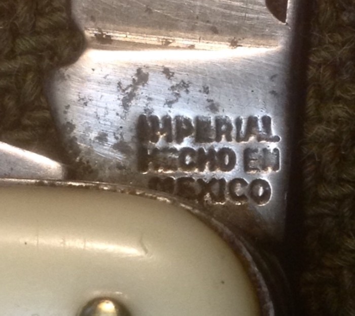 The Main Blade Front Tang Stamp.