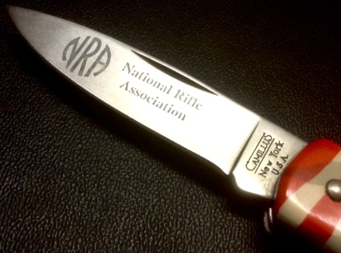 The Main Blade Front Etch.<br />CAMILLUS 907F-"Ol' Glory" Series<br />Pocket Knife #46.