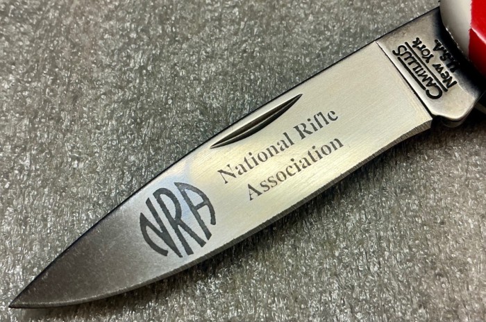 The Main Blade Front Etch.<br />CAMILLUS 907F-"Ol' Glory" Series<br />Pocket Knife #47.