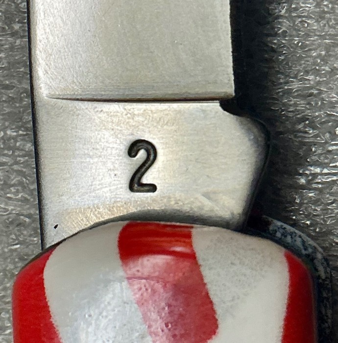 The Main Blade Back Tang Stamp.<br />CAMILLUS 907F-"Ol' Glory" Series<br />Pocket Knife #47.