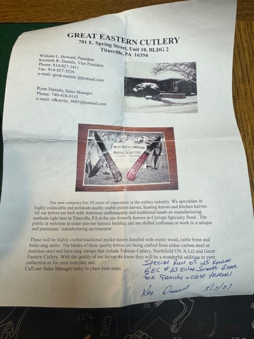 Included letter
