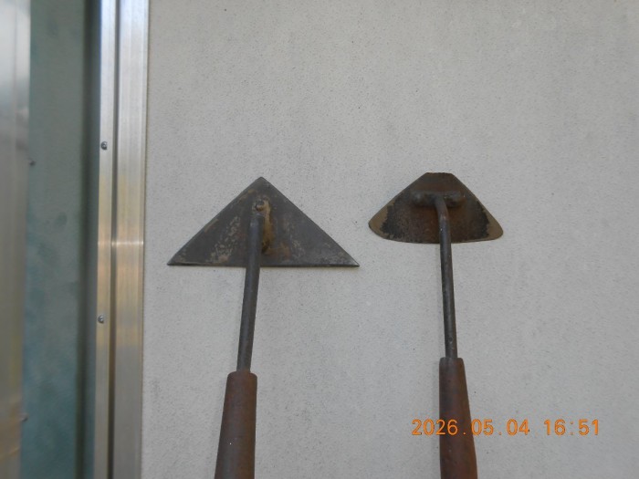 The hoe on the right was Joy's, I didn't do much with mine.