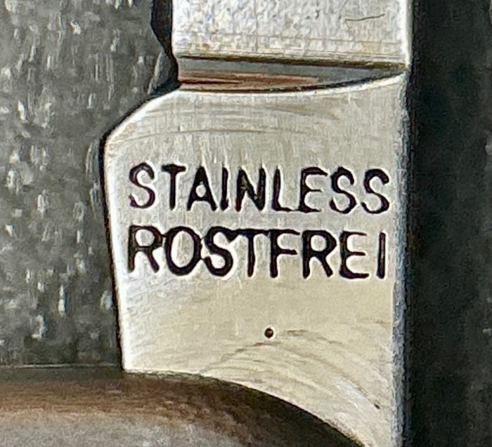 The Main Blade Front Tang Stamp.