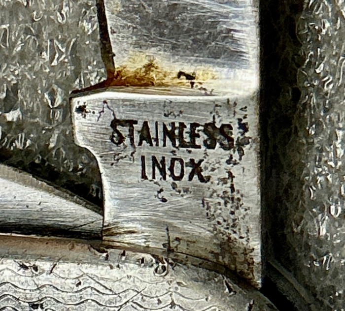 The Secondary Blade (Stub) Front Tang Stamp.