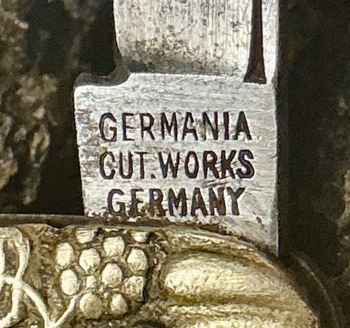 The Main Blade Front Tang Stamp.