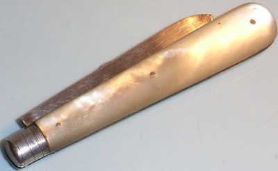 1897  Antique Victorian Silver Mother Pearl Fruit Knife - 2.jpg