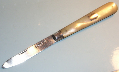 1897  Antique Victorian Silver Mother Pearl Fruit Knife - 3.jpg