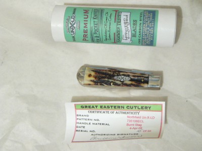 GEC Northfield Burnt Stag Linerlock and Certificate