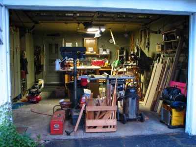From out side. Can you see the drill press?