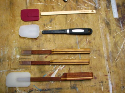 My rehandled spatulas &amp; two in line for my daughter.
