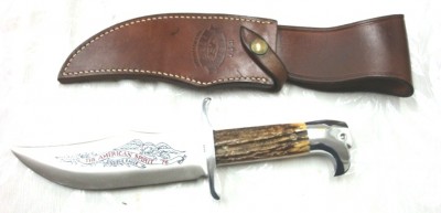 1976 Case Double Eagle stag fixed blade with sheath &amp; wooden box