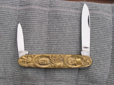 H. Boker &amp; Co's Improved Cutlery with brass handles.