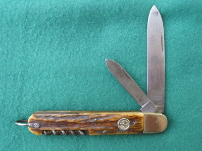 H. Boker &amp; co. Solingen. Once the master blade is locked opened, you have to press down on the pen blade to unlock it.
